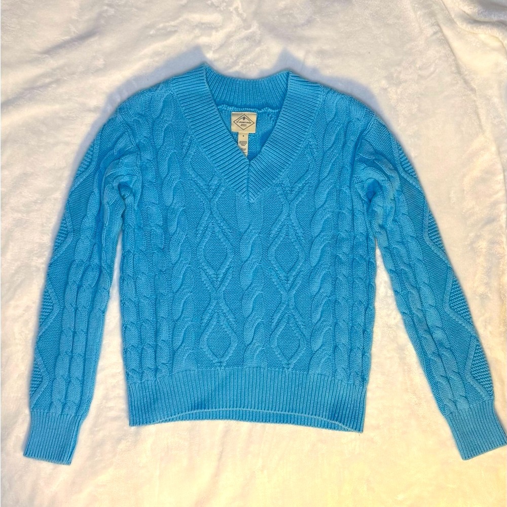St. John's Bay Women’s Cable Knit Blue Sweater